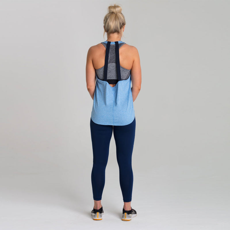 Icon Bold | Women's Open Back Training Tank | Soft Blue