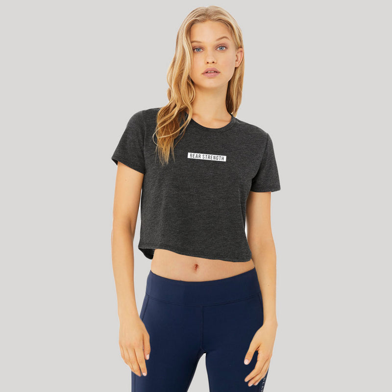 Icon Bold | Women's Cropped Training T-shirt | Heather Grey