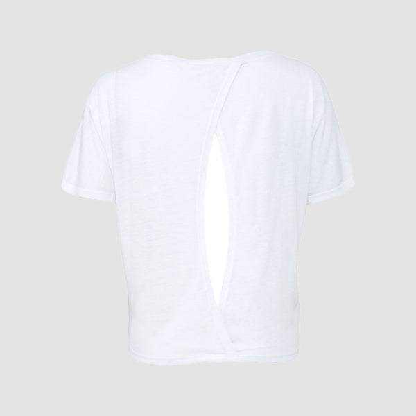 Icon Bold | Women's Open Back Training T-shirt | White